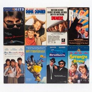 Lot of 8 Classic 80s 90s Comedy VHS Tapes - Dumb and Dumber, Blues Brothers, etc